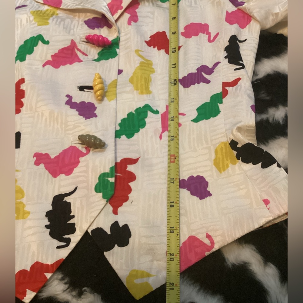Vintage 80’s David Hayes Silk Abstract Blazer. B30 - Picture 11 of 15